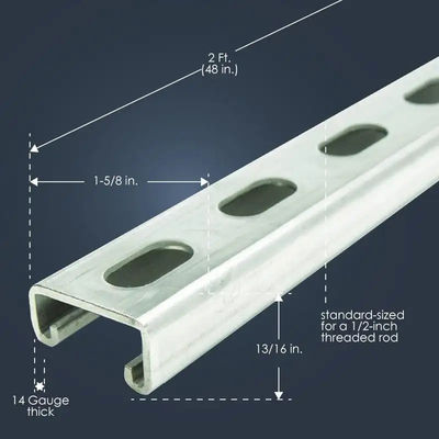 Q195 Q235 Q345 Acciaio Galvanizzato Canale Ferro Strut Preforato 4 pollici C Canale